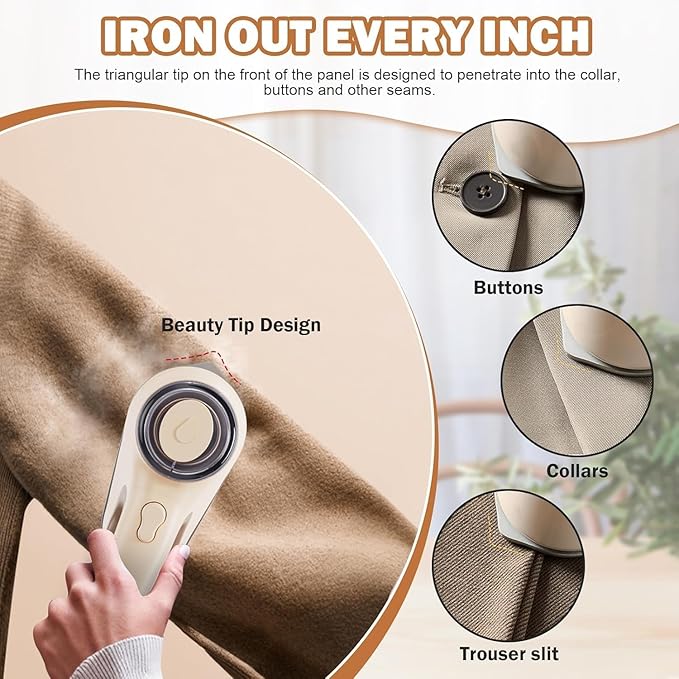 Steamer for Clothes,Portable Handheld Garment,2-in-1 Travel Steamer&Iron,30-Second Fast Heat-up,500W,Fabric Quick Wrinkle Remover for Home, Office, Travel