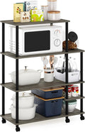 Furinno Turn-N-Tube Kitchen Shelf Cart, French Oak Grey/Black