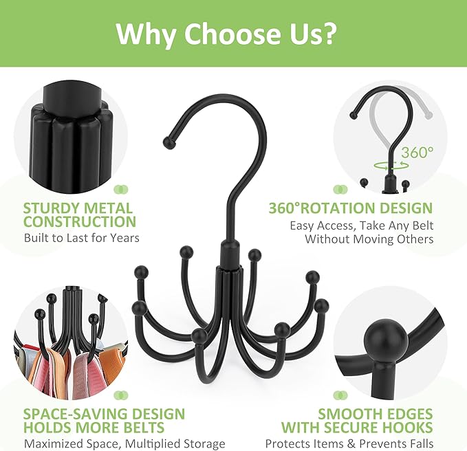 Tank Top Hanger, Rotatable Bra Hanger for Closet, Max 24 Capacity Metal Tank Top Holder Storage Space Saving Sport Bra Organizer, Black