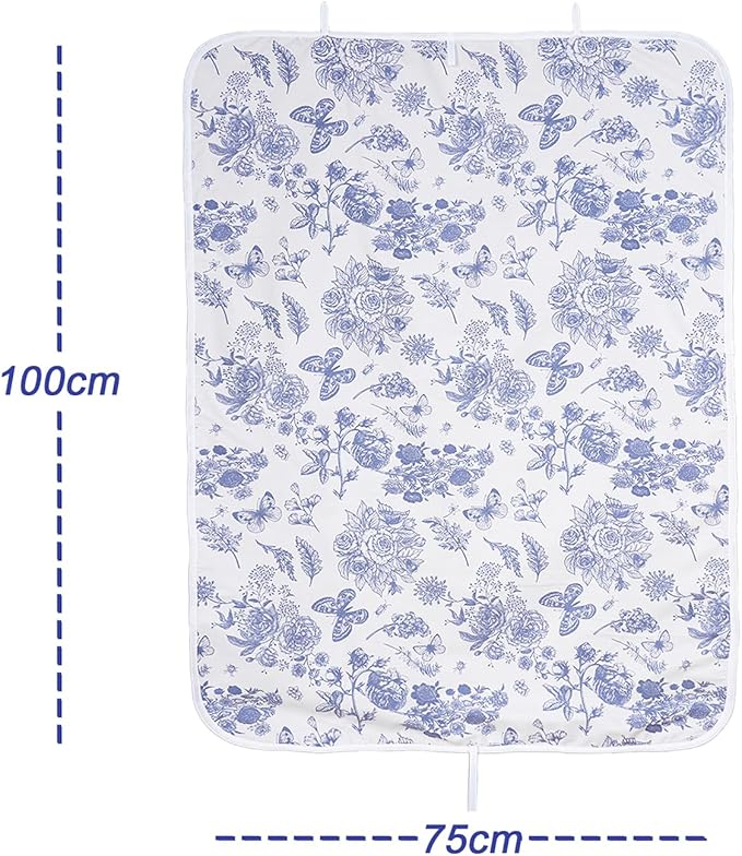 Portable Ironing Mat 29×39", Heat-Resistant Foldable Ironing Pad with Hanging Hooks, Travel Ironing Blanket with Cotton Top & Felt Padding