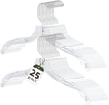 Clear Plastic Hangers 25 Pack, Heavy Duty Clothes Hangers with 360° Swivel Hook, 2.1" Ultra-Wide Non-Slip Notches & Non-Slip Grips for Dresses, Shirts, Coats, Suits