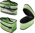 Green Lucky Leaves Design Iron Storage Case Protective Carrying Bag with Zipper Handle Portable Universal for Most Iron