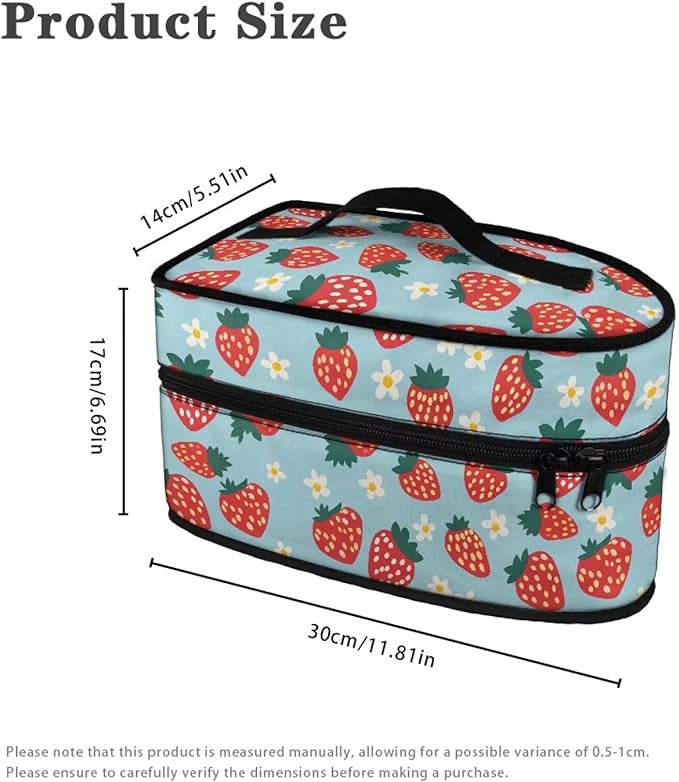 Strawberry Iron Carrying Bag Portable Travel Iron Holder Easy to Carry Hard Storage Carrying Case with Handle,Case Only
