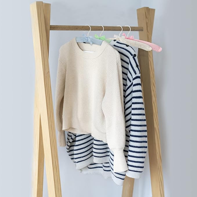 Tosnail Non-Slip Satin Padded Hangers Collection Shirt/Blouse Hangers - Pink, Blue, Green, White (12)