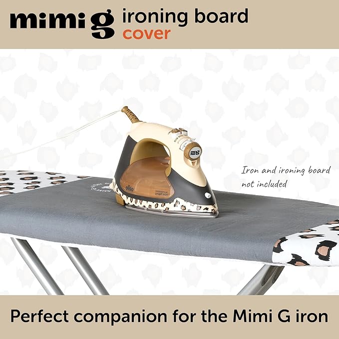 oliso Ironing Board Cover – 100% Cotton with Professional Felt Pad, Fits Standard 54" x 15" Boards – Secure Fit with Wide Elastic Edge & Adjustable Straps – Mimi G