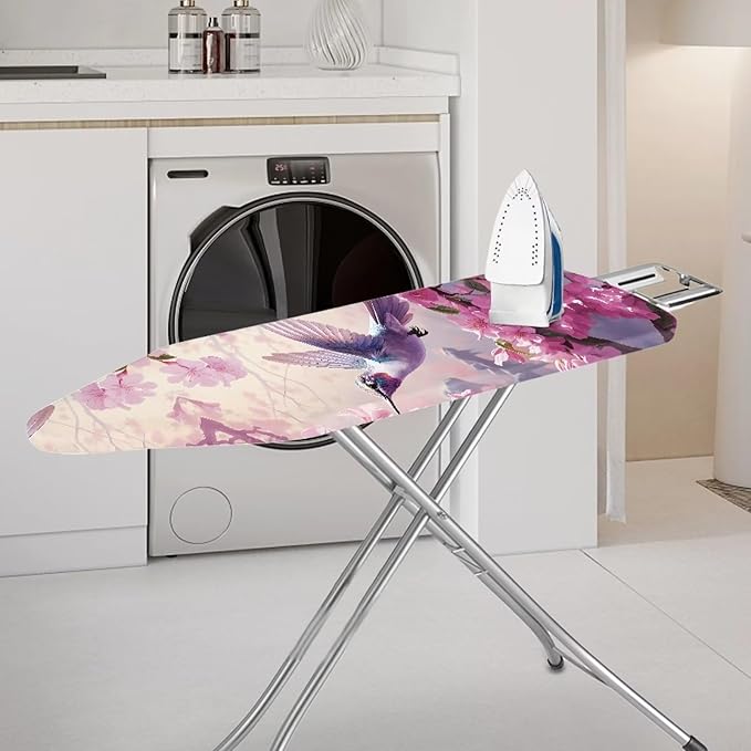 Flashideas Pink Hummingbird Ironing Board Cover Durable Thick Table Top Ironing Board Cover Ventilate Iron Board Cover and Pad Ironing Accessories 54x15 inches