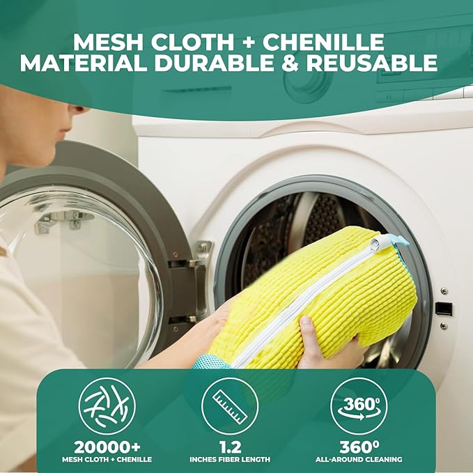 GUIVA Shoe Washing Machine Bag - Shoe Laundry Bag for Washer and Dryer - 360° Deep Cleaning Washer Bags with Zipper & Mesh Protection - Reusable Sneaker Washing Machine Bag - Pack of 2