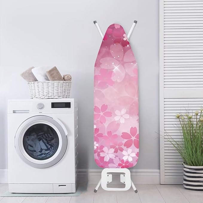 Pink Iron Board Cover Cherry Blossom Ironing Board Cover and Pad Soft Stain Resistant Modern Home Decorations Universal Size Fit 54x15 inch