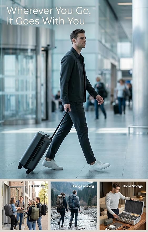 Travel Vacuum Seal Bag with Pump, 21L Compression Packing Cube Kit with 270° Zipper, Reusable Waterproof Vacuum Storage for Carry-On & Small Checked Luggage (1-Pack)