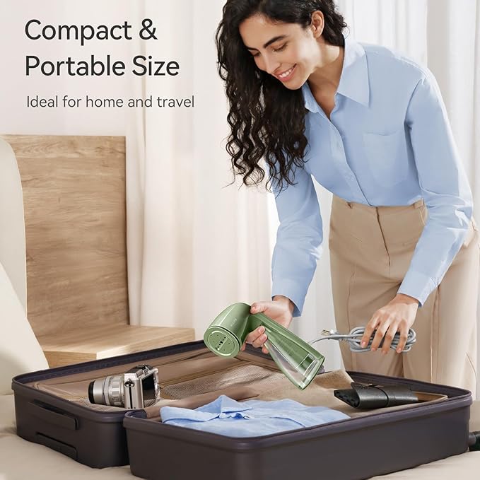 HiLIFE Steamer for Clothes, 1100W Clothes Steamer, Fast Wrinkle Removal with Large 300ml Tank, Ideal for All Fabrics, Easy to Use, Compact and Portable Travel Garment Steamer