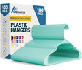 Lifemaster Plastic Clothes Hangers – Heavy Duty Hanger Set, for Organizing Clothes, Dresses, and Coat, Holds Up to 5 lbs, Space-Saving Hangers with Non-Slip Shoulder Grooves, Pack of 100, Aqua