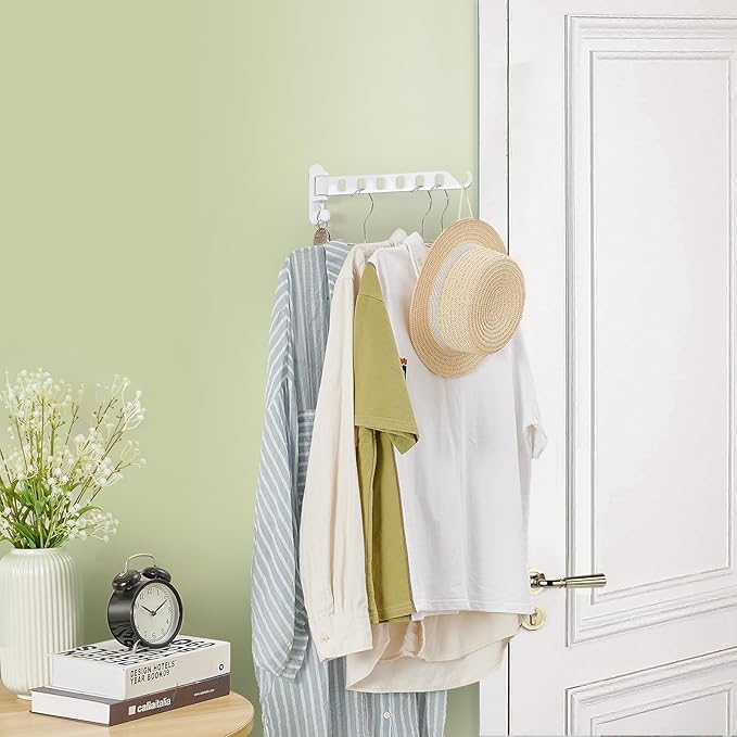 JOOM Laundry Drying Rack Wall Mounted Clothes Drying Rack Clothes Hanger White