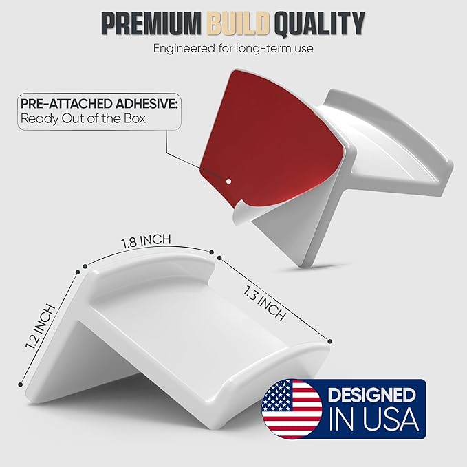 Modern JP Adhesive Hat Hooks for Wall (32-Pack) - Minimalist Hat Rack Design, No Drilling, Strong Hold Hat Hangers - USA Patented, White