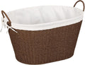 Household Essentials Paper Rope Woven Oval Laundry Basket, Brown