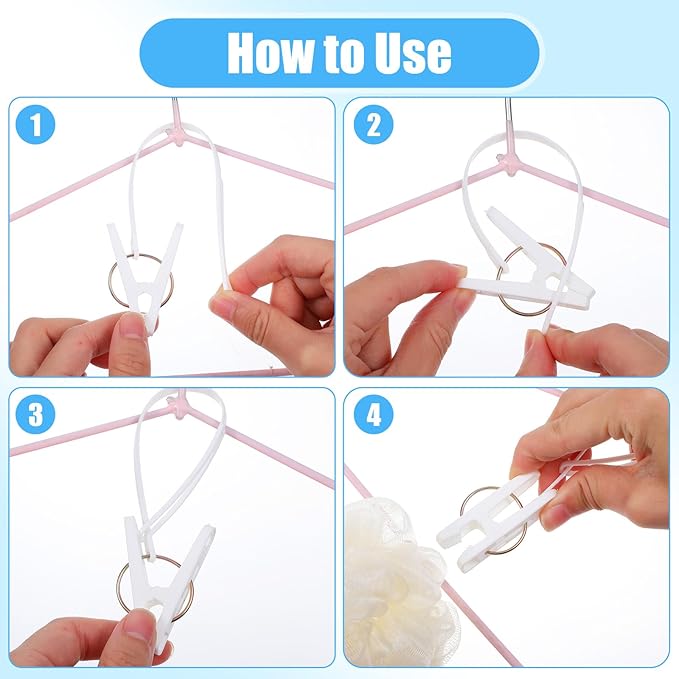 150 Pcs Clothes Pins Clothes Peg Clip Pins with Plastic Rope for Clothesline, Heavy Duty Laundry Hooks Hanging Clips Bulk Windproof Clothes Hanger for Hanging Clothes Socks Pants Bra Underwear Towel