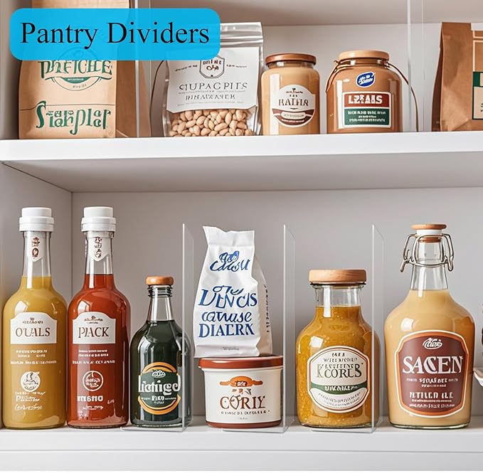 Shelf Dividers for Closet Organization: 10" Tall x 12" Deep Acrylic Closet Shelf Dividers for Clothes Sweater Purse - Clear Organizers and Storage Separators for Home Space Saver Enthusiasts