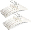 Amber Home 10 Pack 17 Inch Large Ivory Satin Padded Hangers for Women Clothing, Anti Slip Cushioned for Sweaters, Silk Fancy Dress for Wedding, Delicate Cashmere