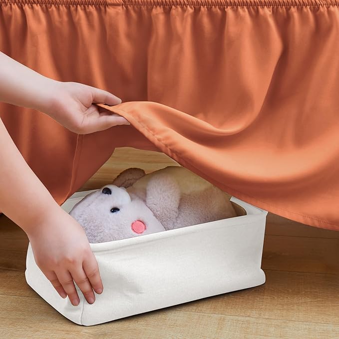 SiinvdaBZX 2-Piece Set Ruffled Crib Skirt & Soft Microfiber Fitted Crib Sheet, 52"x28" + Adjustable Elastic 14" Drop, Fit for Baby Standard Crib & Nursery Toddler Bedding (Rust Orange)