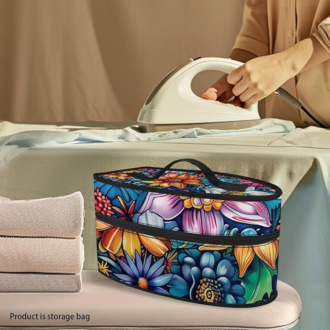 Mandala Iron Storage Case, Lightweight Foldable Steam Iron Case Bag for Women Dustproof & Easy to Carry Irons Carrying Storage Bag