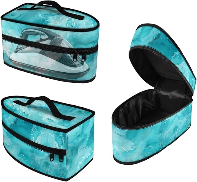 Marble Iron Storage Case Fits for Accessories Travel Irons Lightweight Easy to Clean Clothes Iron Storage Case with Zipper Closure