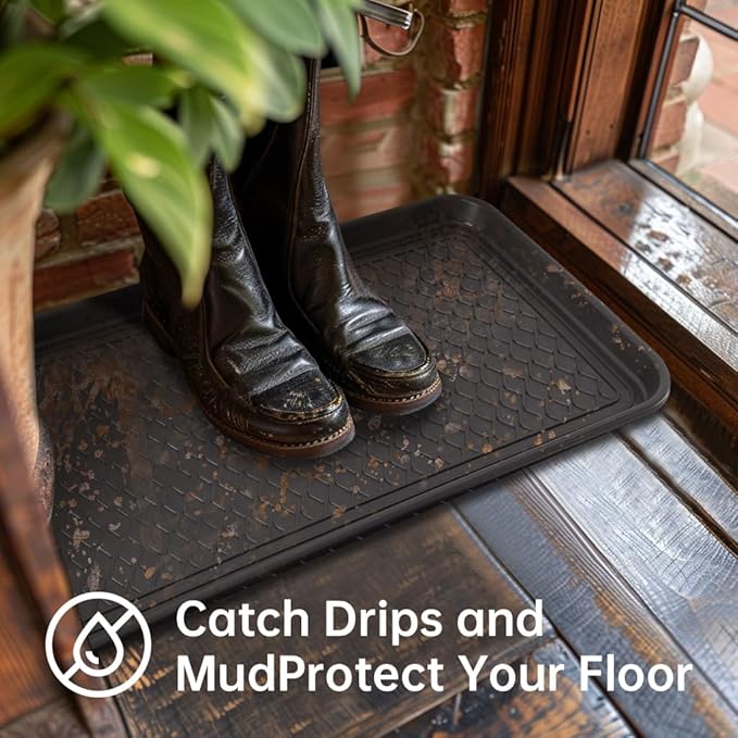 Boot Tray for Entryway, 9 Pack Waterproof Shoe Trays for Indoor Outdoor Use 30"x15" Durable Shoe Mat with Raised Edge, Non-Slip Tray for Boots, Pets, Garden & Muddy Shoes