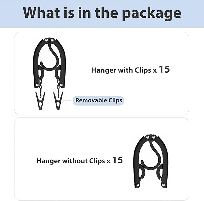 Travel Hangers, Cruise Ship Essentials Travel Essentials, Portable Cruises Must Haves 2025, Folding Hangers for Suitcase, RV Camping Airplane Europe Vacation Essential (30, Black)