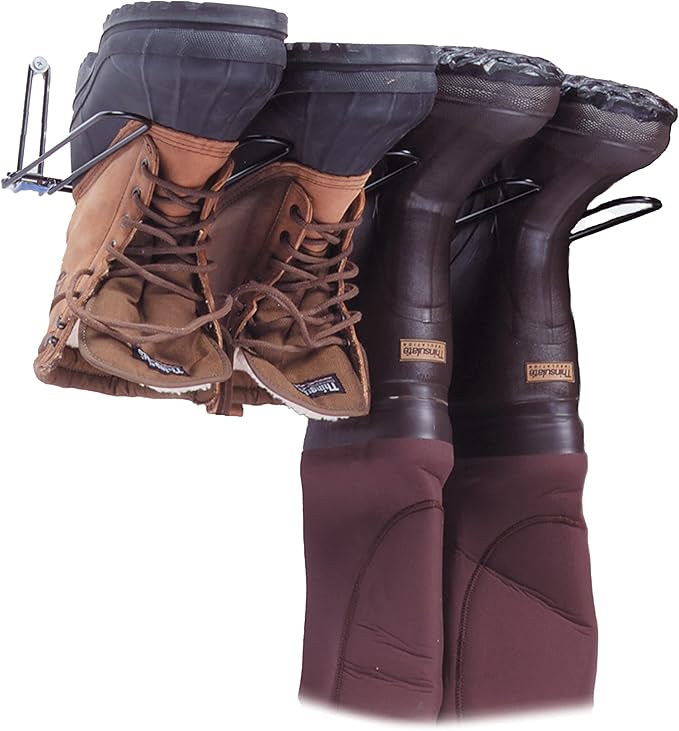 Rack'Em Boot Wader Rack - Storage for Waders - Boots - Shoe Dryer - Wall Mounted Hanger Organizer - Heavy Duty - Holds 2 Pairs