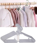 10pcs Grey Folding Hanger for Travel, Portable Lightweight Folding Hanger for Home Closets RV Closets Covert Space, 8.3 * 8.3in