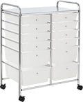 Whitmor Chrome and Plastic 12-Drawer Storage Cart