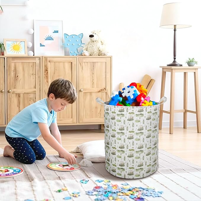 Golf Laundry Basket Hamper, Golf Nursery Decor, Golfing Lover Golfer Gifts Foldable Clothes Toys Books Storage Box Bins Baskets Organizer for Kids Bedroom Bathroom Sports Room