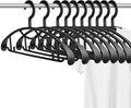 Plastic Clothes Hanger, Extra Thick Plastic Wide Shoulder Adult Slip Resistant Standard Clothing Hanger Ideal for Everyday Use Black 10 Pack 1.1inch Width