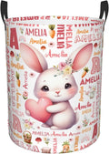 Personalized Bunny Laundry Basket For Baby Kids Boys Girls Adult Custom Hamper Basket With Name For Bathroom Bedrooms Collapsible Baby Laundry Basket, Dirty Clothes Hamper With Handles