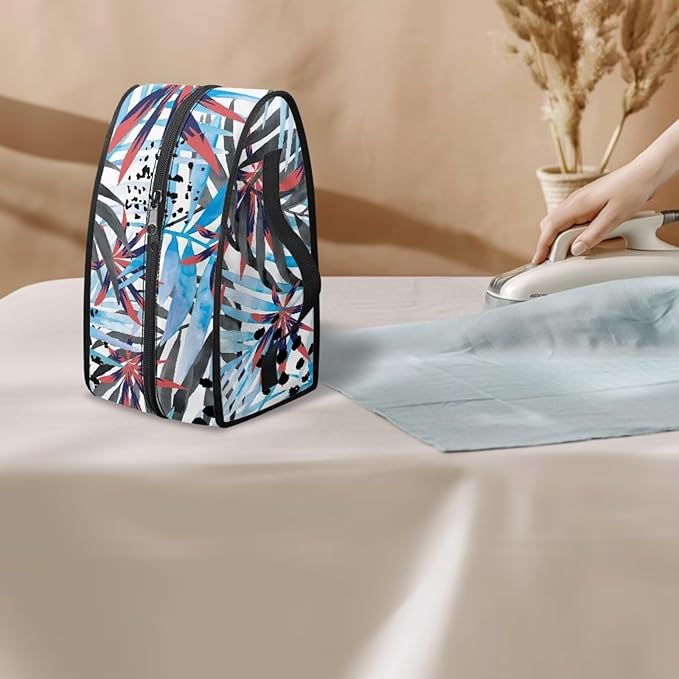 Tropical Flowers Iron Case Storage Universal for Most Iron Lightweight Colorful Steam Iron Storage Bag with Zipper Handle