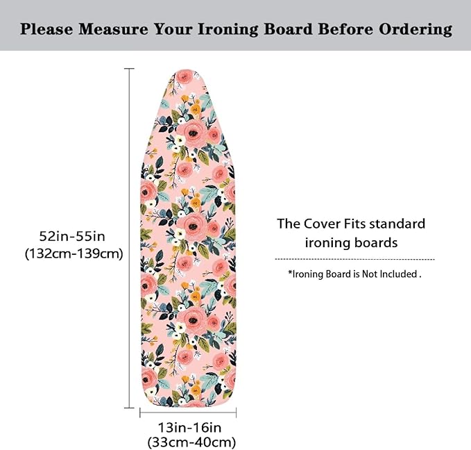 Ironing Board Cover Resist Scorching Table Top Ironing Board Cover Stain Resistant Ironing Accessories Extra Wide Ironing Board Cover - Flowers