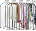 40" Clear Garment Bags for Hanging Clothes, Garment Bags for Storage with Smooth Side Zipper 10" Gusseted Waterproof Garment Bag for Shirts, Coats, Dresses, Suits,4 Pack