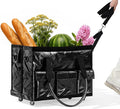 tobyto Reusable Grocery Bag on Wheels, 105L Foldable Rolling Tote, Shopping Trolley 66LBS Capacity - Water-Resistant for Laundry, Picnic, Storage & Travel