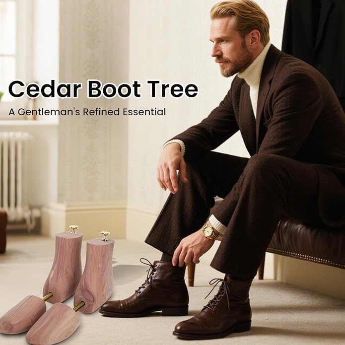 Cedar Boot Tree for Men,Boot Trees,Boot Stretcher & Shaper,with Storage Bags and Boot Crease Protectors