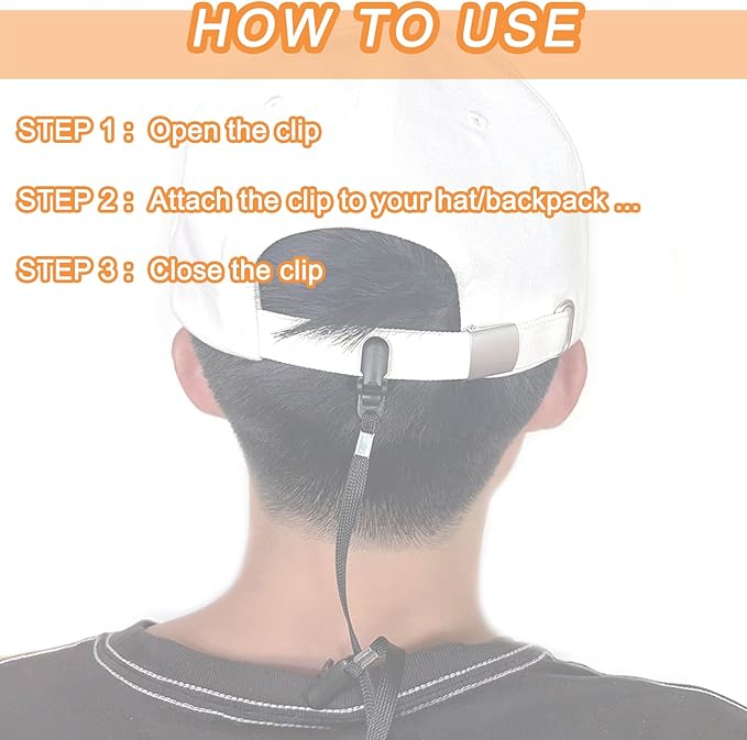 5 Pieces Adjustable Hat Strap Clips Windproof Anti-Loss Cap Strap Clips Hat Chin Cord for Travel, Golfing, Fishing