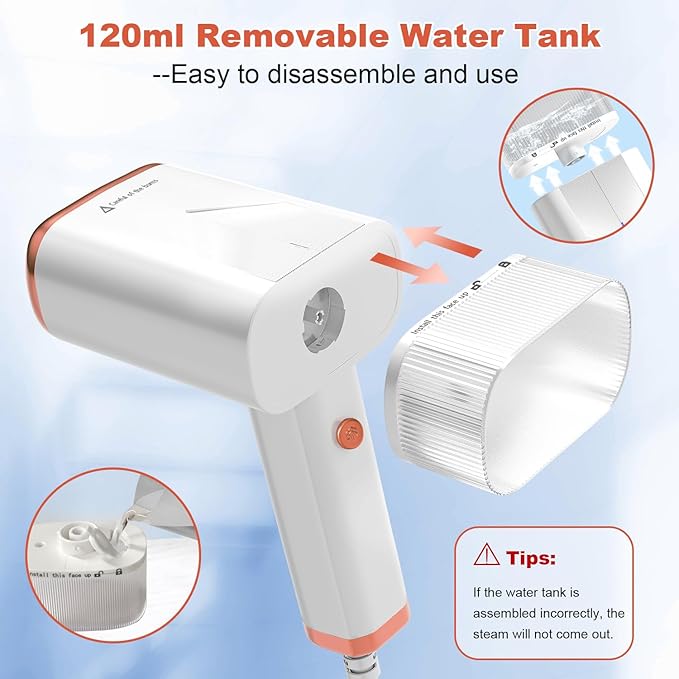 Foldable Handheld Steamer for Clothes, 1000W 20S Fast Heat-up Portable Garment Steamer with Brush and Measure cup, Clothes Steamer Fabric Wrinkle Remover with a Storage bag for Home Office Travel