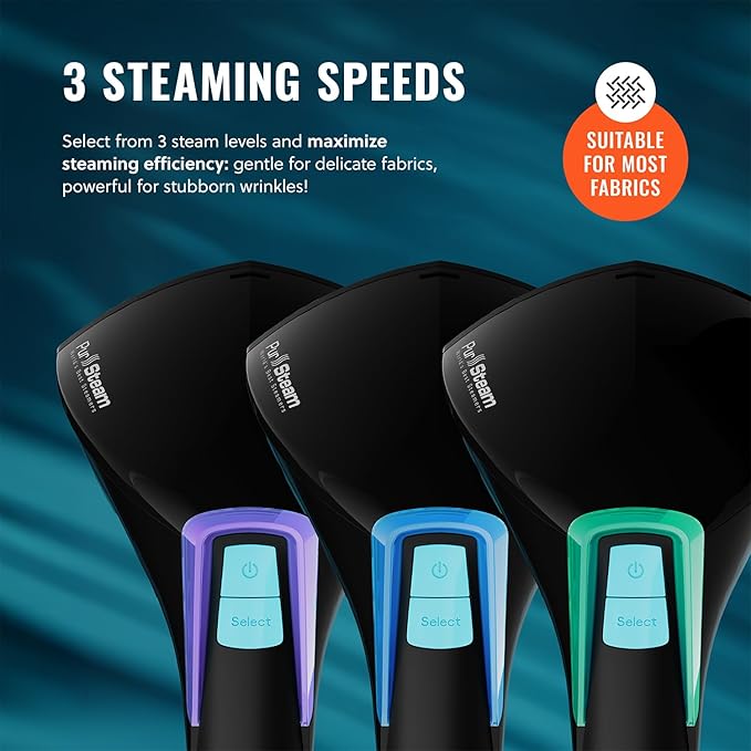 PurSteam Handheld Garment Steamer for Clothes – Powerful Wrinkle Remover with 3 Steam Settings, Large Removable Water Tank, and Fast Heat-Up – Portable Fabric Steamer for Home & Travel (Pack of 2)