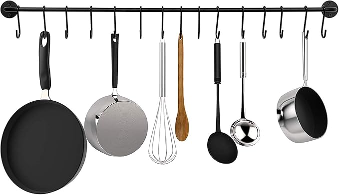 YourGift 30 Pack Heavy Duty S Shaped Hooks - Black Hanging Hangers for Kitchen, Bathroom, Bedroom and Office: Pan, Pot, Coat, Bag, Plants