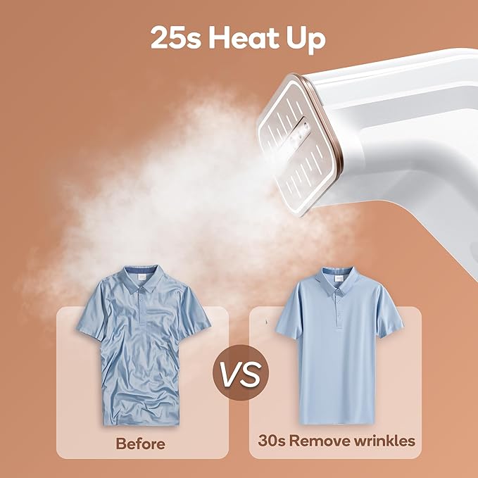 Mini Travel Steamer for Clothes,Dual Voltage & Wrong Voltage Alarm,110-240V Steamer & Iron 2 In 1,Integrated 170ml Tank,1.2lbs Travel Size Fabric Iron,Handheld Steaming Wrinkles Remover For Garment