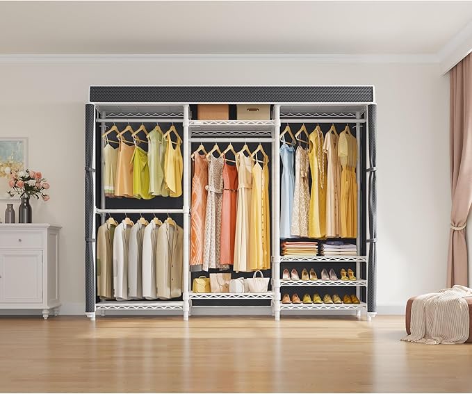 VIPEK Cover ONLY for V5/ V10/ S3/ V6E/ V3C/ V5L/ V10i/ S3i/ V5L i1 Garment Rack, Upgarded Polyester Dustproof Cover Clothing Rack Cover with Zipper, 70.1" L X 17.3" W X 74.8" H, Black