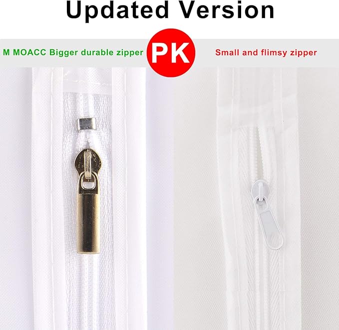 M MOACC Kids Garment Bags Little Girl Dress Bag Clear for Costume with Zipper Set of 5,Small