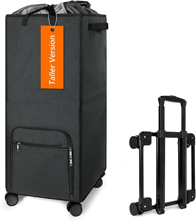 Bukere Extra Large 2 in 1 Rolling Laundry Basket with Wheels, 110L Freestanding Collapsible Laundry Hamper Bag with Removable Wheeled Cart for Clothes Storage College Dorm Apartment Laundry Room