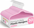 HOUSE DAY 13.5 Inch Kids Hangers 30 Pack - Premium ABS Plastic Clothes Hangers for Kids, Children, Preteens - Space Saving Thin Profile, Strong & Durable Hangers with 360° Swivel Hook - Pink