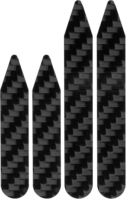 Real Carbon Fiber Collar Stays for Men - 2 Pairs (2" & 2.75") - Ultra-Thin, Travel-Friendly, Metal-Free Shirt Collar Support