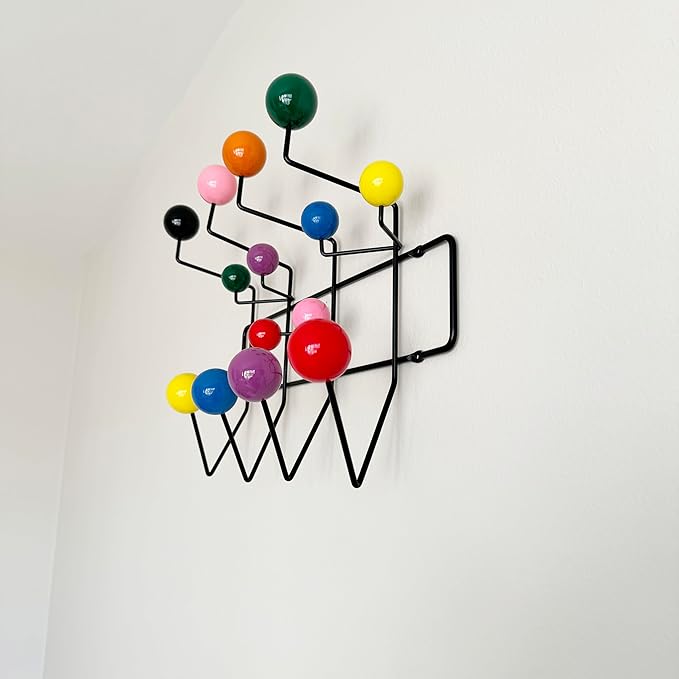 Mod Made Mid Century Modern Bubble Wall Mounted Coat Rack, Color Ball Black Frame