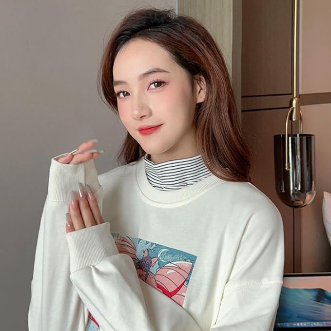 Fake Collar Detachable Turtleneck Dickey collar Half Blouse Pullover False Collars for Women Men in Sweater