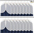 25 Pcs Shoulder Covers for Hanging Clothes, 24 x 17 Inch Plastic Garment Cover Clear Dust Clothes Hanger Covers for Coats, Dress, Suit, Sweater, Jackets